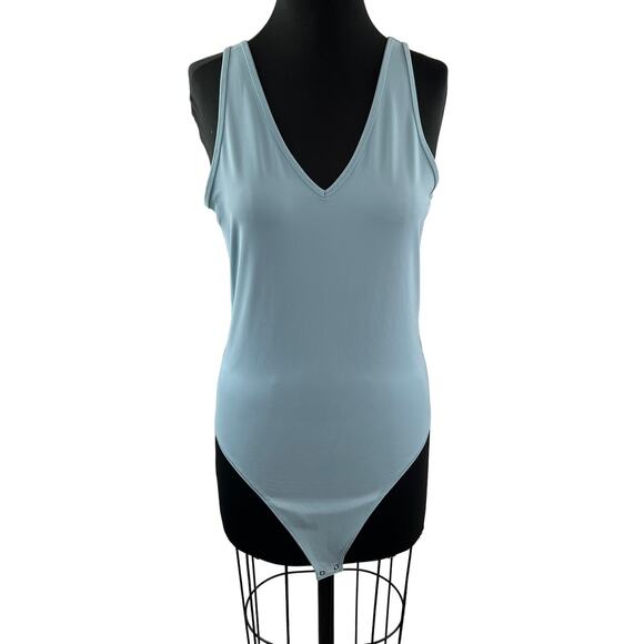 Abercrombie & Fitch Blue Bodysuit V-Neck Comfortable Wide Strap XL X-Large NEW - Picture 1 of 10